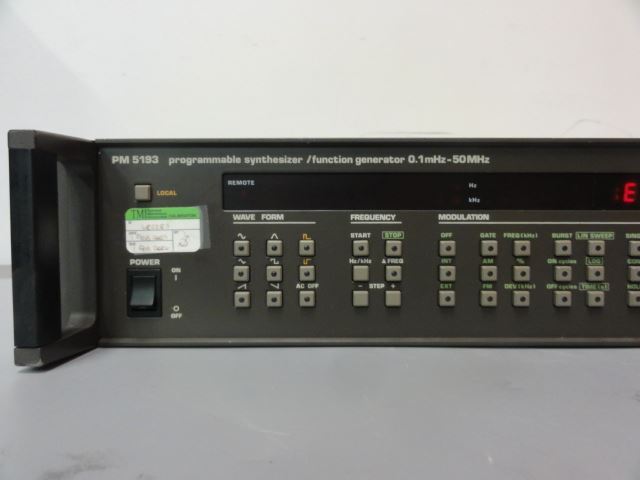 Philips PM5193 Programmable Synthesizer/Function Generator, 0.1 MHz - 50 MHz