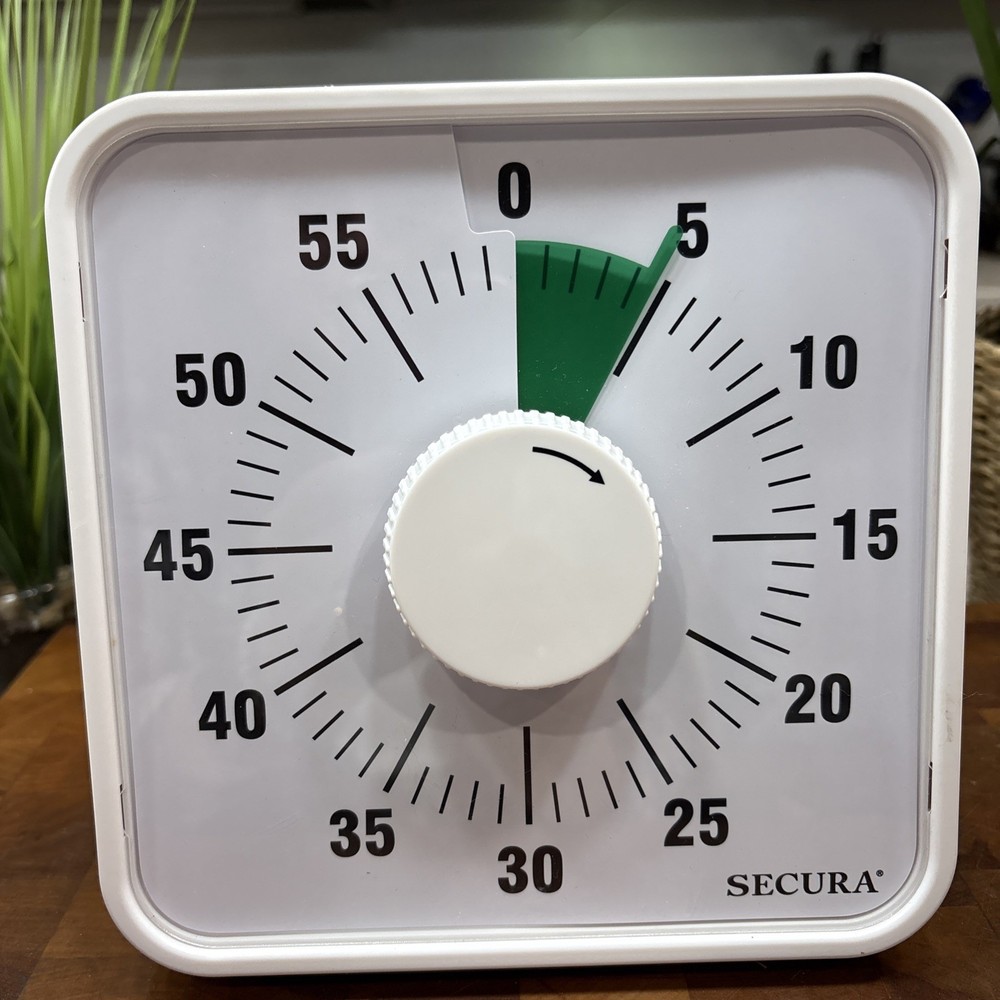 Secura 60-Minute Visual Countdown Timer, 7.5-Inch Oversize Classroom Visual Time