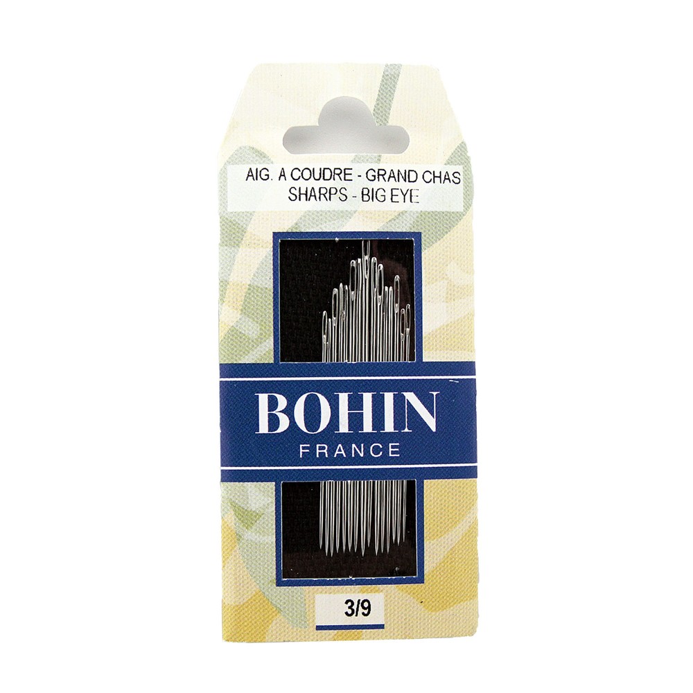 Bohin Sharps Big Eye Sewing Needles Size 3/9 Assorted
