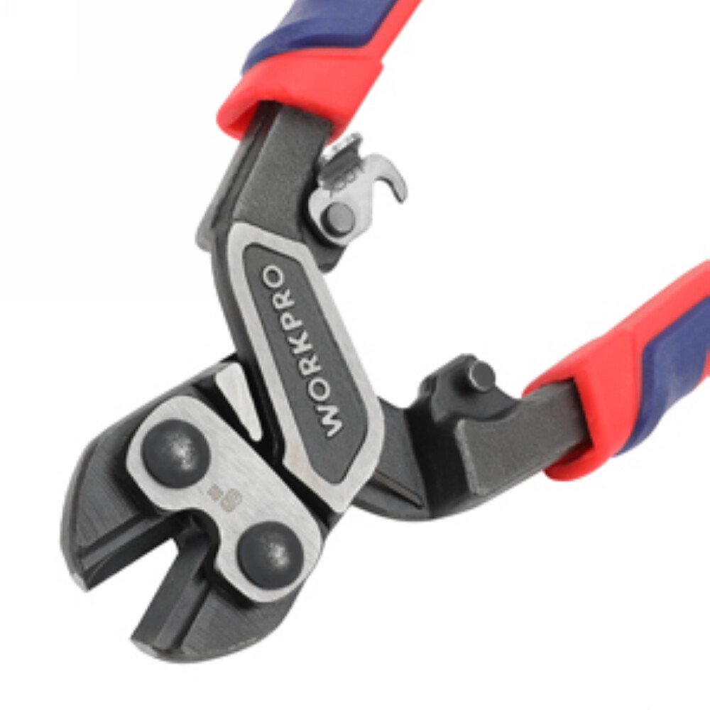 WORKPRO 8-inch Mini Bolt Cutter with Bi-Material Ergonomic Handle Security Lock
