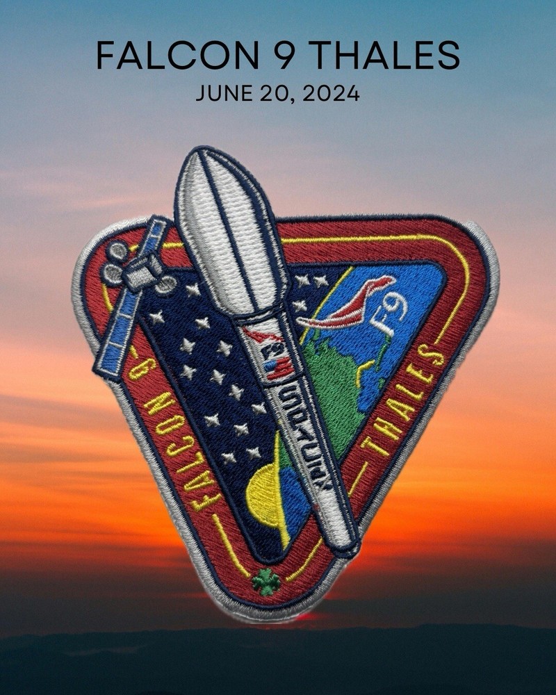 FALCON 9 THALES SPACEX PATCH *RARE*