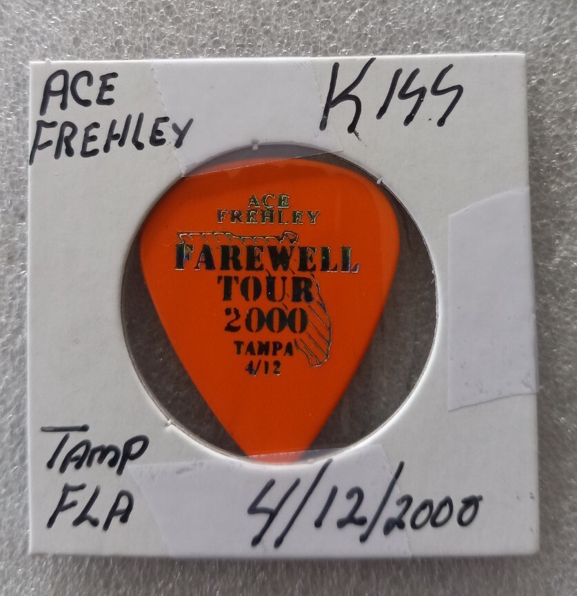 Kiss  Ace Frehley Guitar Pick Tampa  Florida April 12, 2000 Farewell Tour