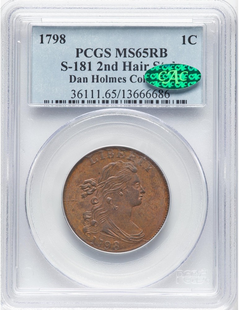 1798 DRAPED BUST 1C PCGS MS 65 RB