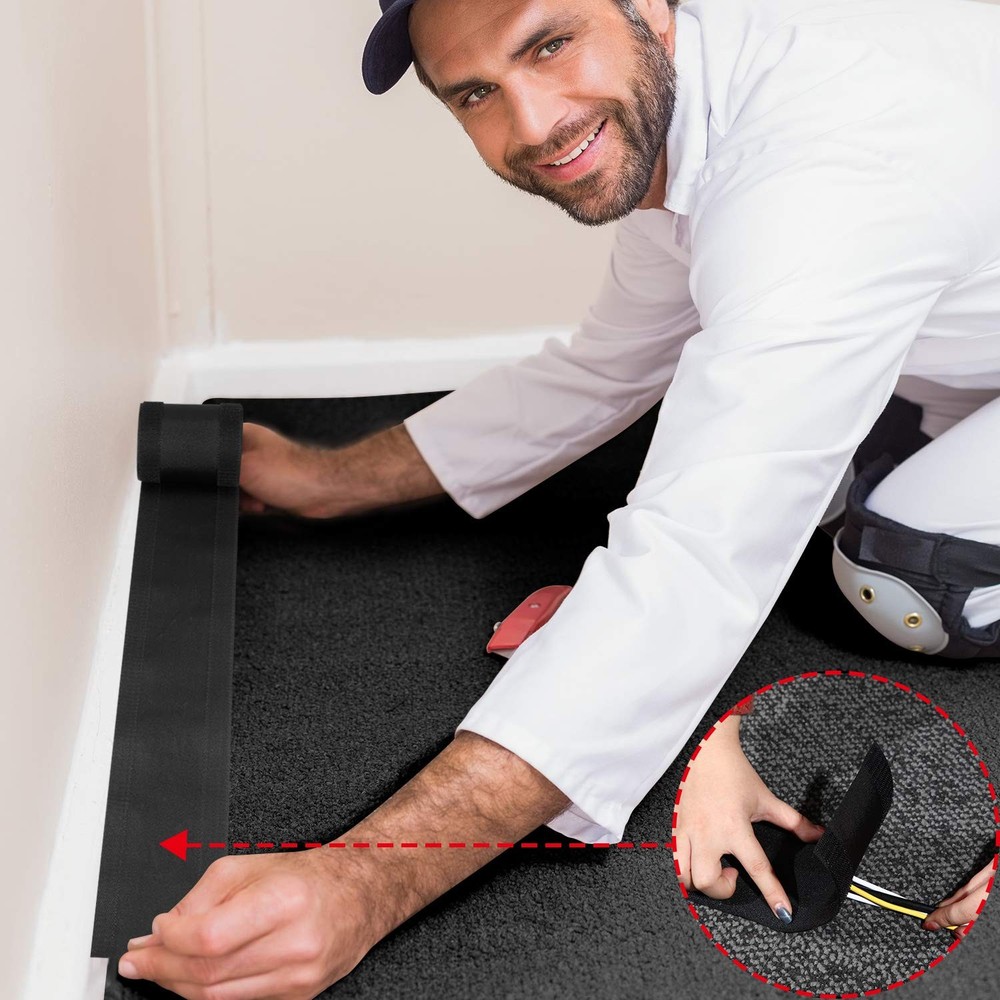 WILLBOND Carpet Cord Cover Cable Grip Floor Cover Cable Protector Management