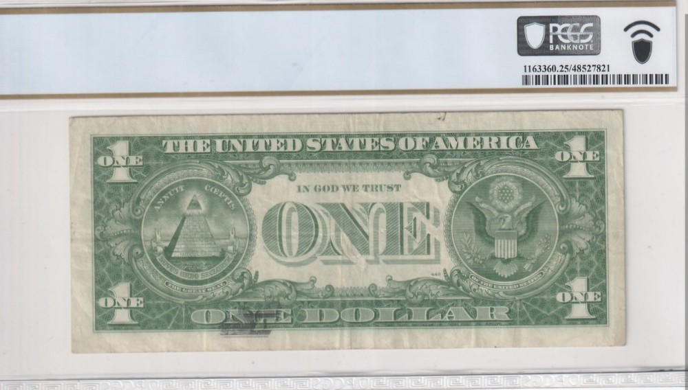 1963 $1 FRN Richmond Partial Offset Printing Error - Face & Back PCGS 25 VF