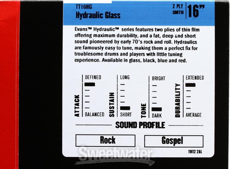 Evans Hydraulic Drumhead - 16" - Glass
