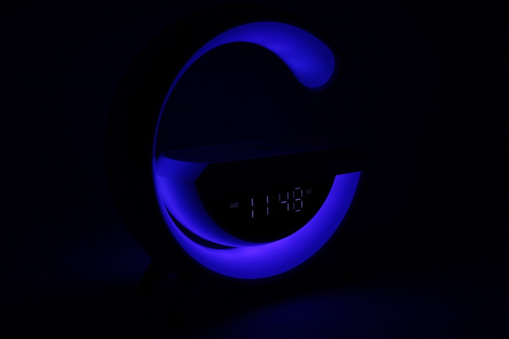 Jaspertronics™ Wireless LED Lighting-Charging Dock-Alarm Clock with Bluetooth