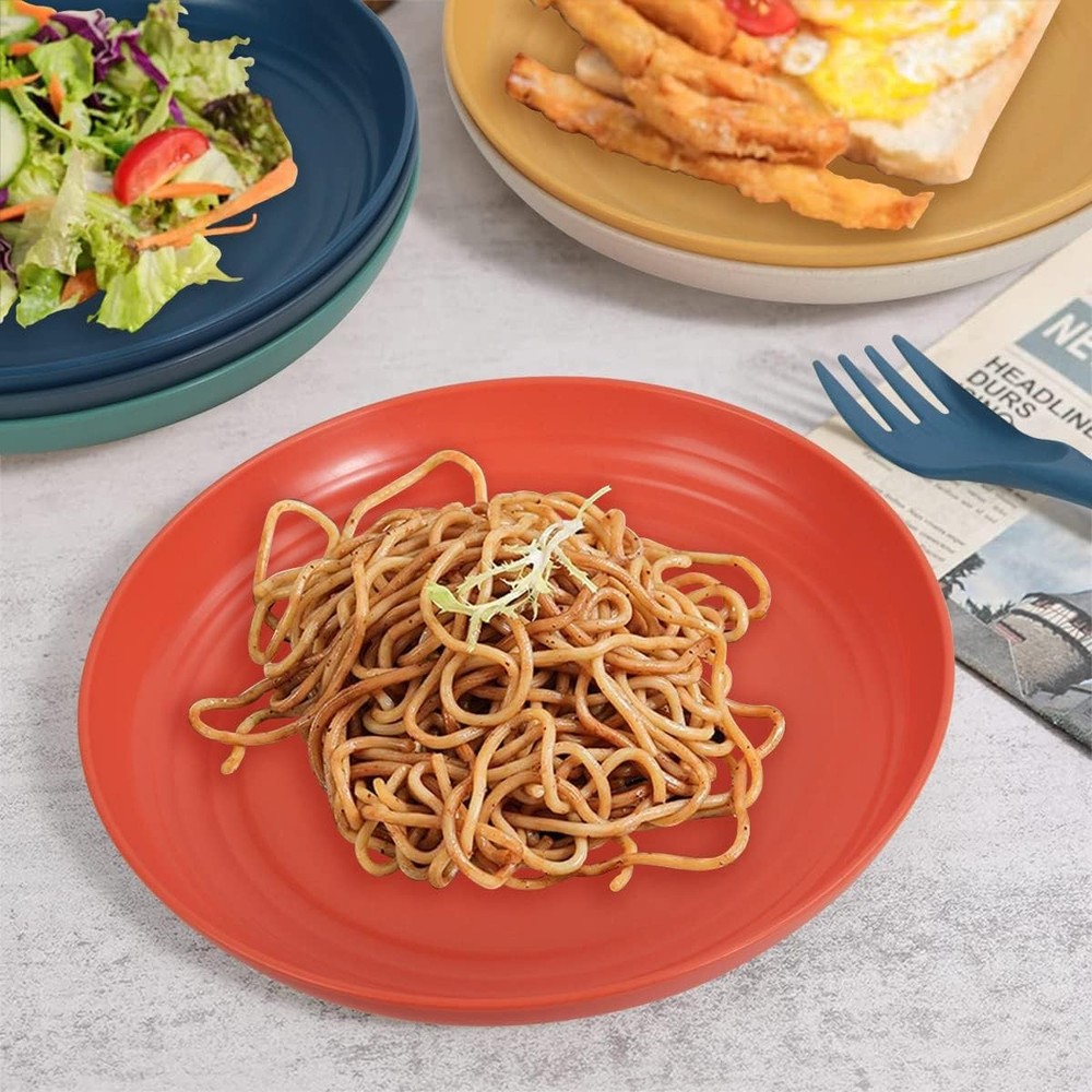 Wheat Straw Dinnerware Sets 36 Piece Unbreakable Sets, Colourful