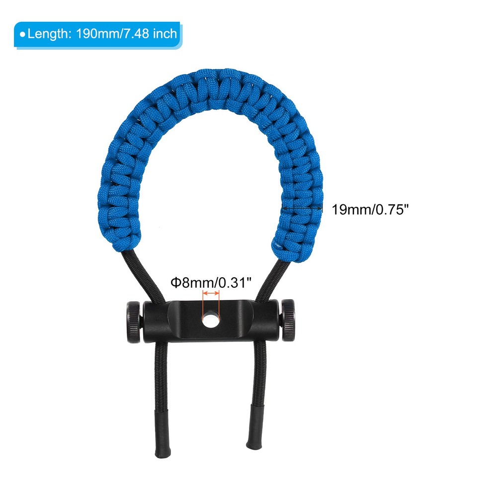 Archery Bow Wrist Sling, Adjustable Compound Braided Wrist Strap, Blue