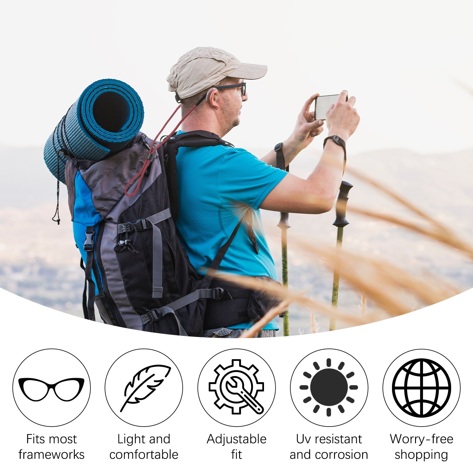 Glasses Strap [2pcs] - Eye Glasses Holder - [Multicolor - 25 IN]