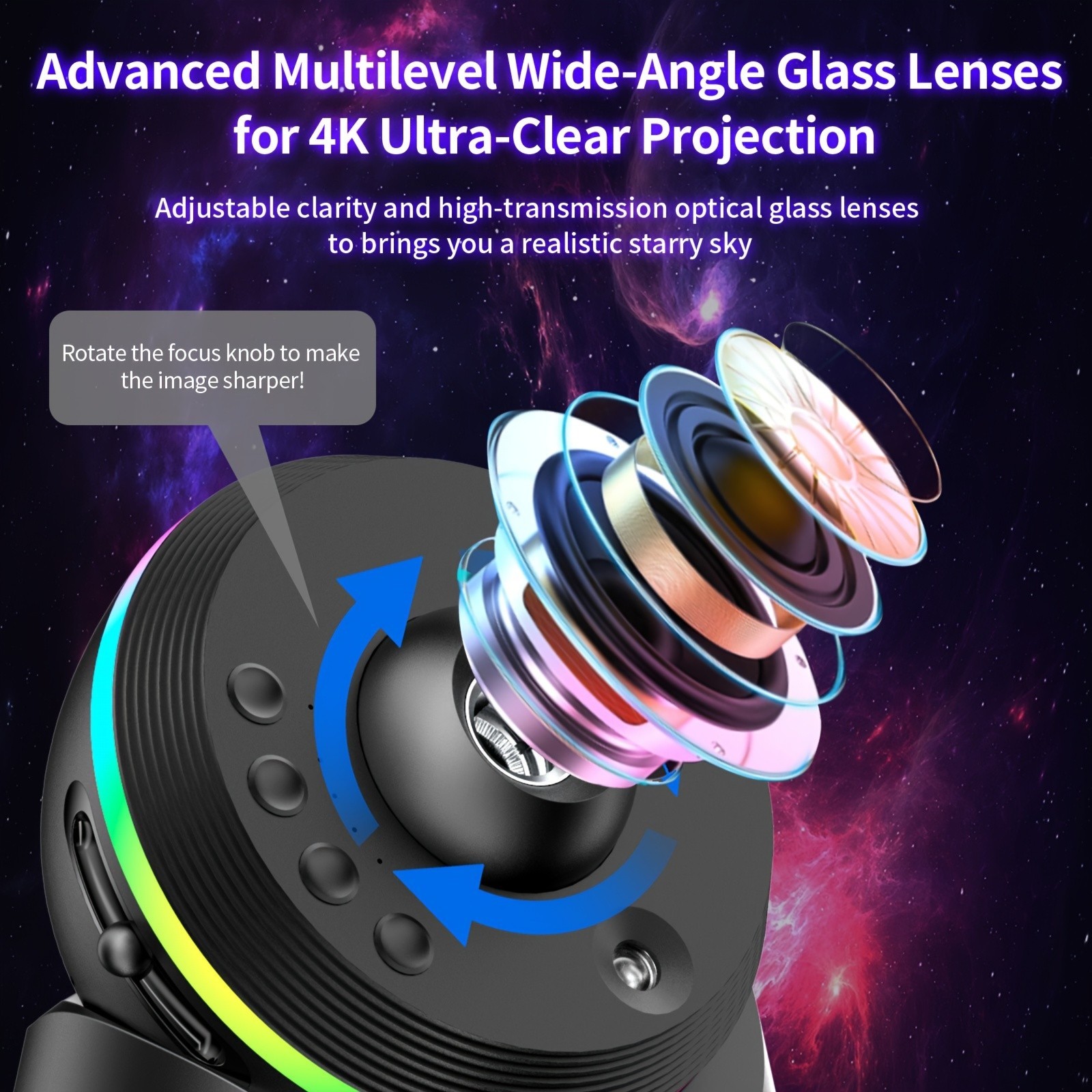 Meteor Galaxy Projector, 13in Sky Night Light Constellation Moon for Bedroom