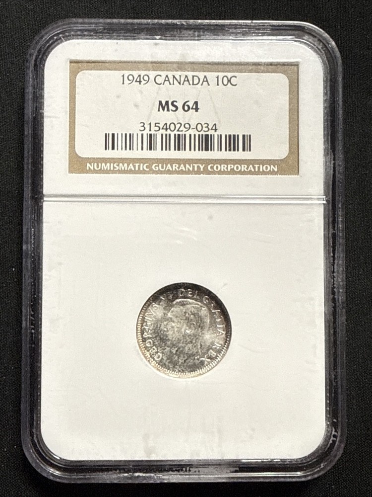 1949 Canada 10 Cents NGC MS64