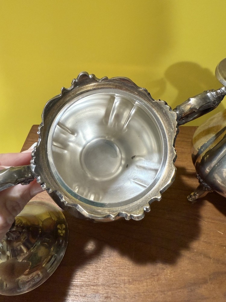Wallace Baroque Silverplate Coffee Cream and Sugar Set