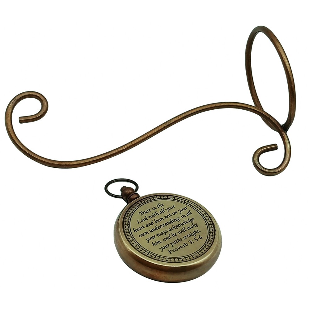 Compass with Display Stand-Unique|Uplifting|Engraved Message |Brass Compass