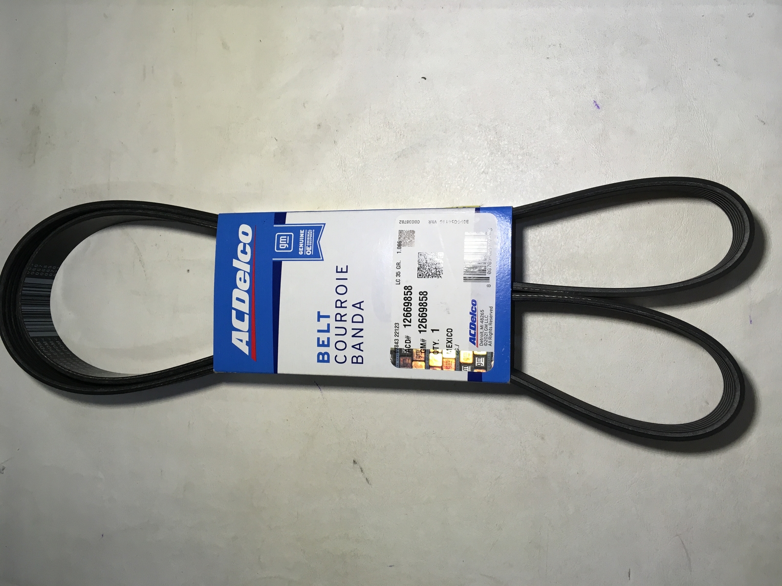 2020-2022 SILVERADO SIERRA 5.3 6.2 SERPENTINE BELT W/P ALT NEW GM # 12669858