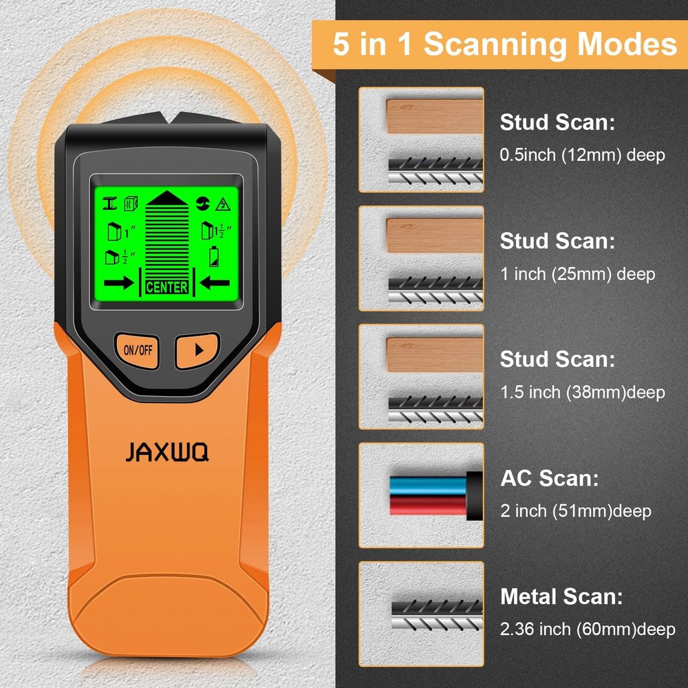 Stud Finder Wall Scanner - 5 in 1 Tool w/Microprocessor Chip and...