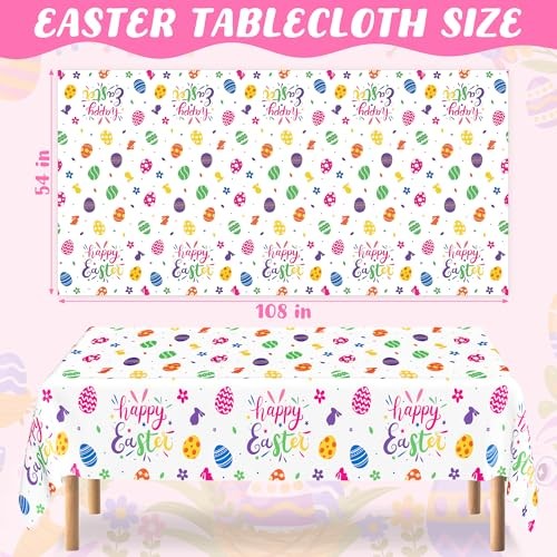 12 Pack Easter Tablecloths Rectangular, 54" x 108" Disposable Easter