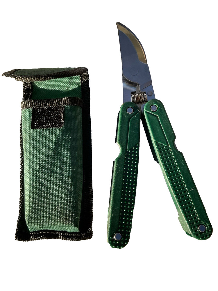 SS Gardener Multitool Folding Green Handle  Multitool In Case With Belt loop