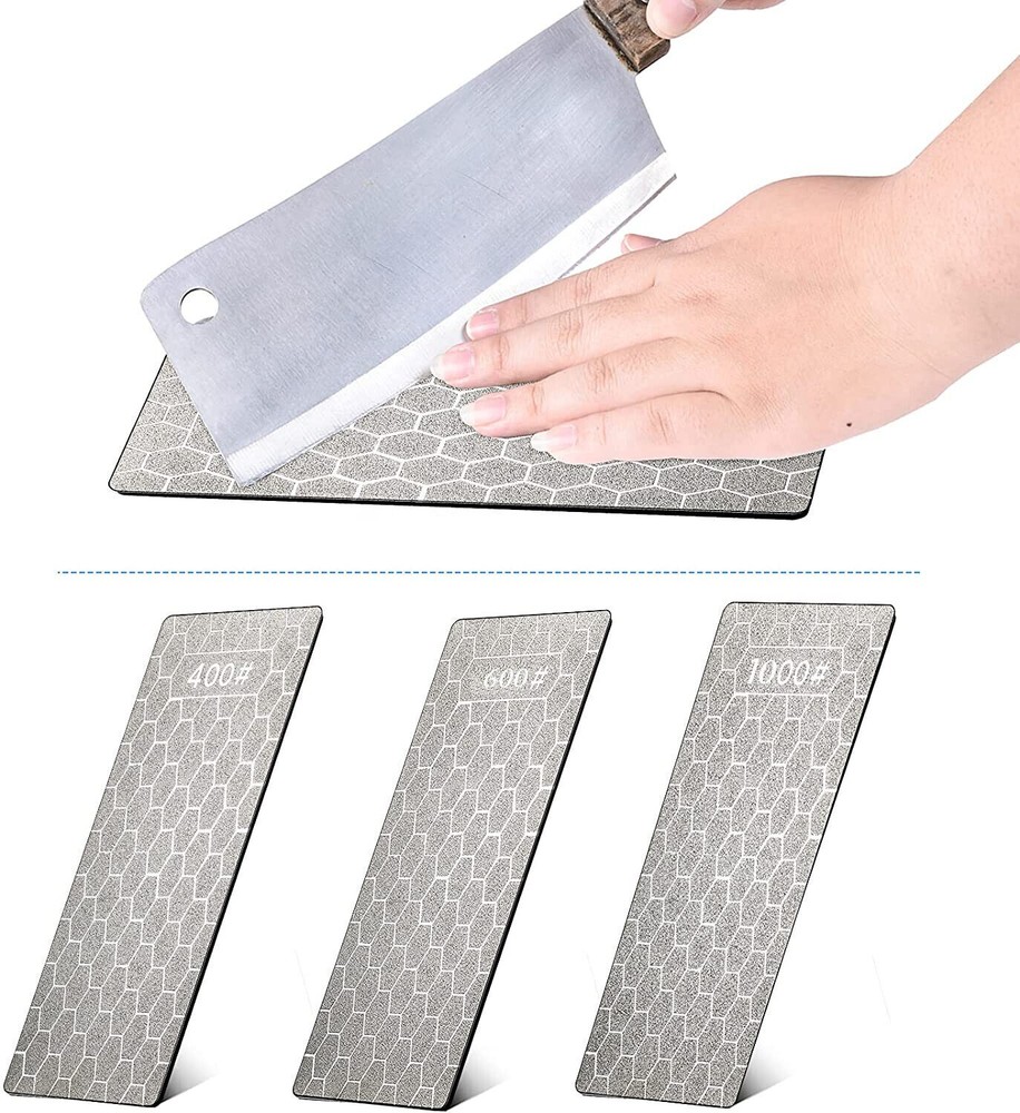 3Pcs Diamond Sharpening Stone Professional Knife Sharpener Bench Stone Plate Set