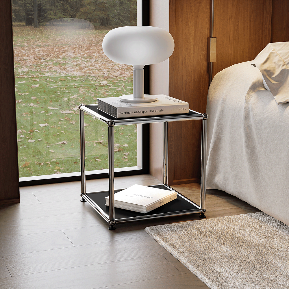 Classic USM Haller Style Compact Nightstand Open Shelf Side Table Bedside Table