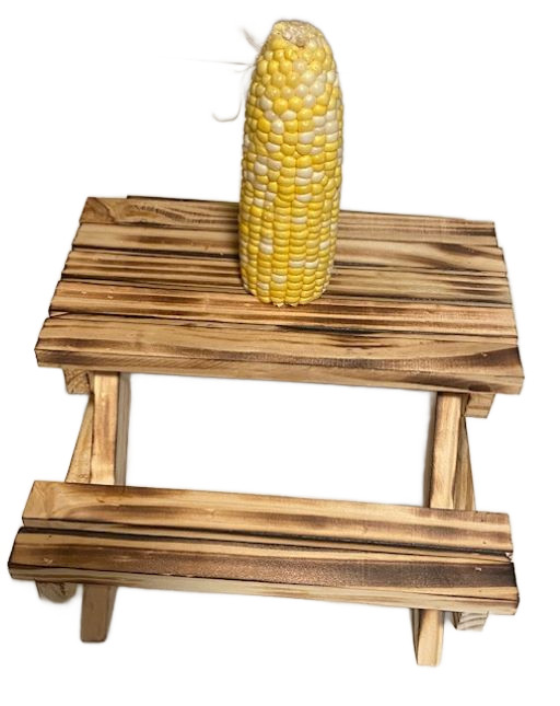 Squirrel Picnic Table with Corn Cob Holder-| Handcrafted Feeder