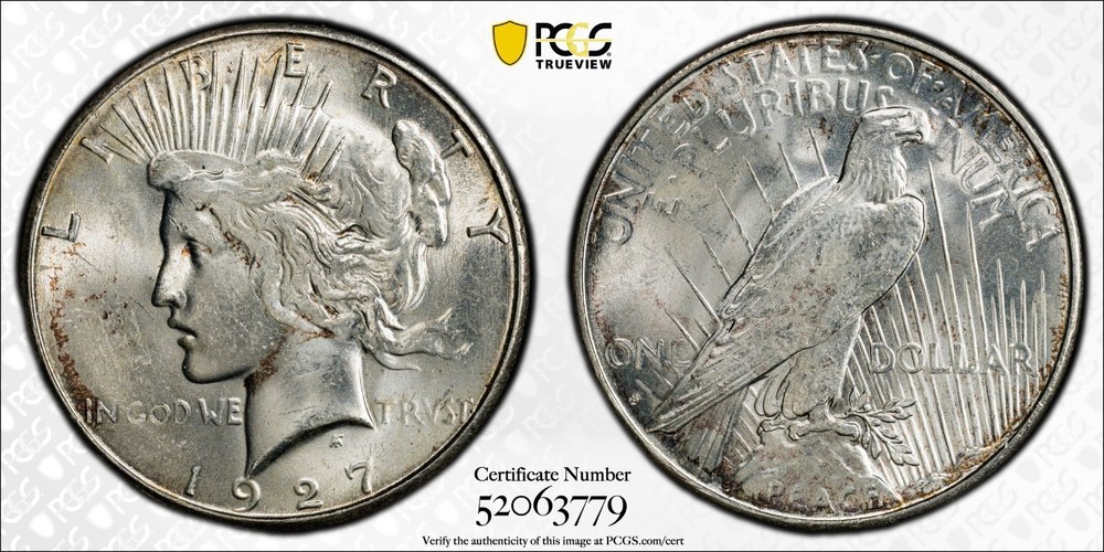 1927-S Peace Silver Dollar PCGS MS64 MS-64
