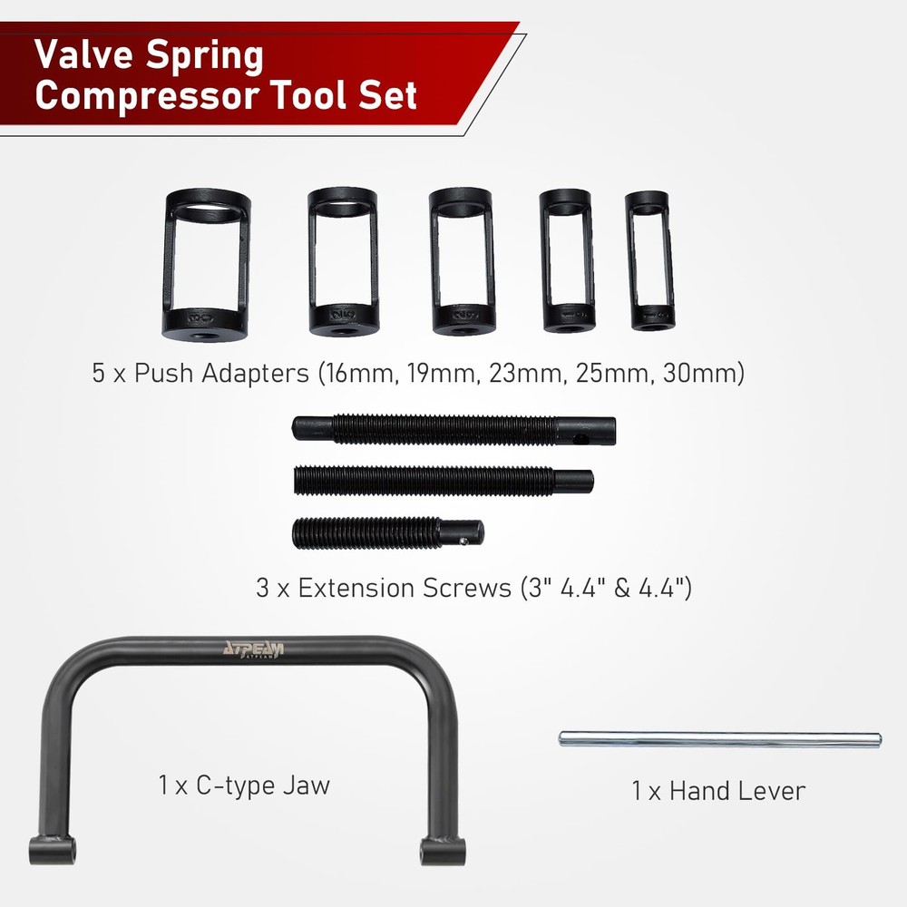 Solid Valve Spring Compressor C Clamp Service Kit