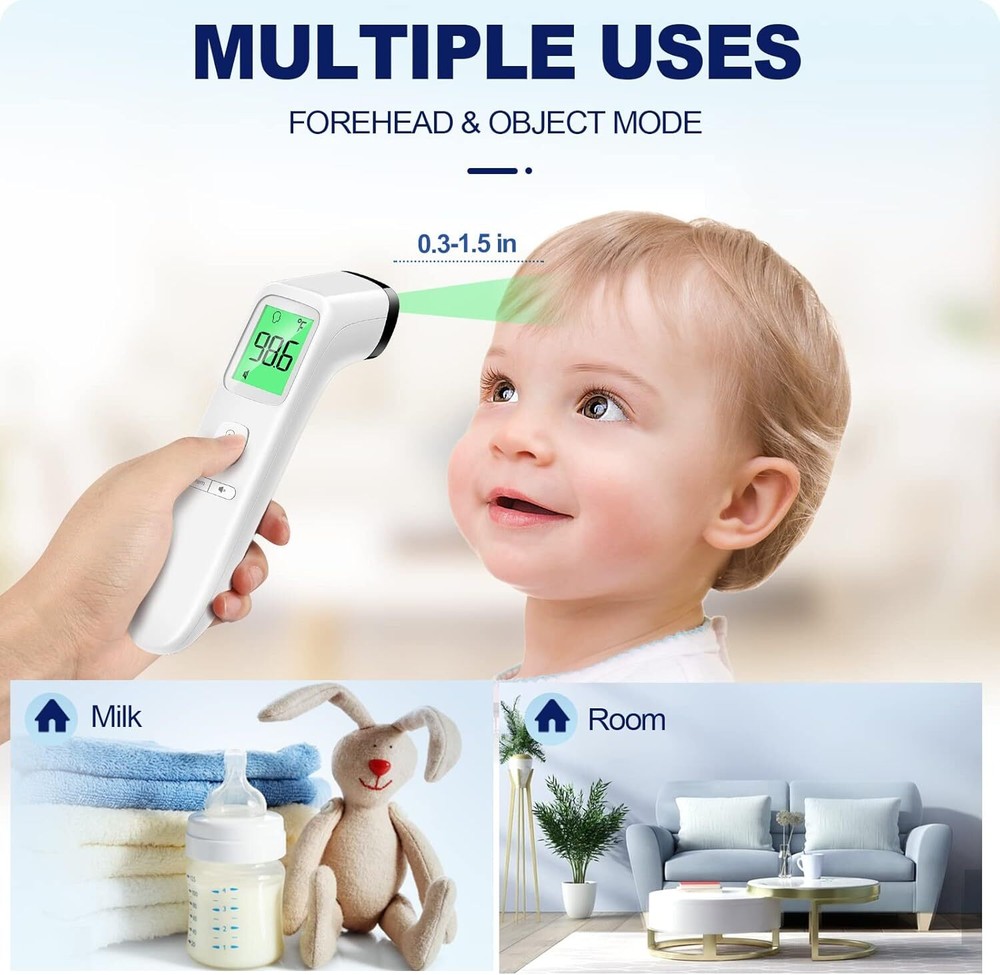 No-Touch Thermometer – Digital Forehead & Object Mode, FSA/HSA Eligible
