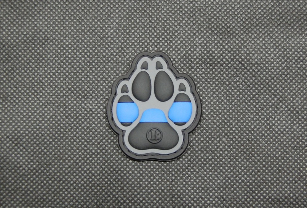 K9 Thin Blue Line PVC Rubber Police Dog Handler Uniform Patch Hook Backing