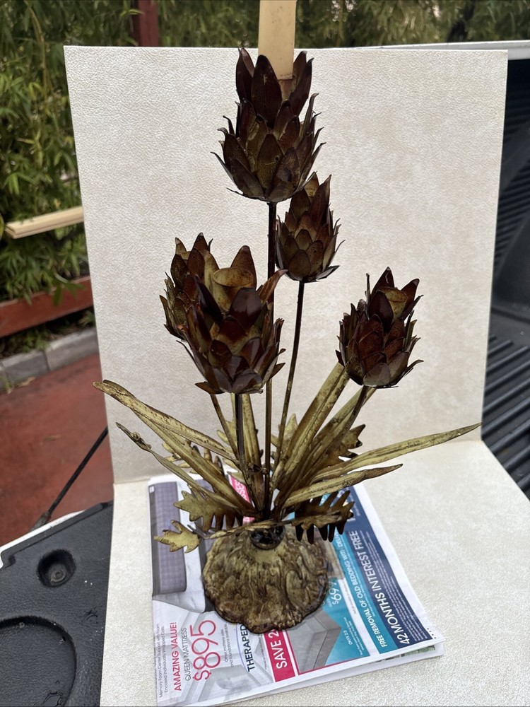 Mid-Century Max Howard Toleware Candelabra