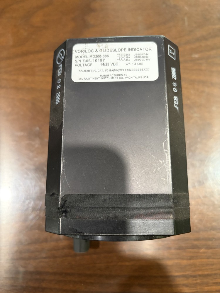 VOR/LOC Glideslope Indicator MD200-306 Mid-Continent Instruments