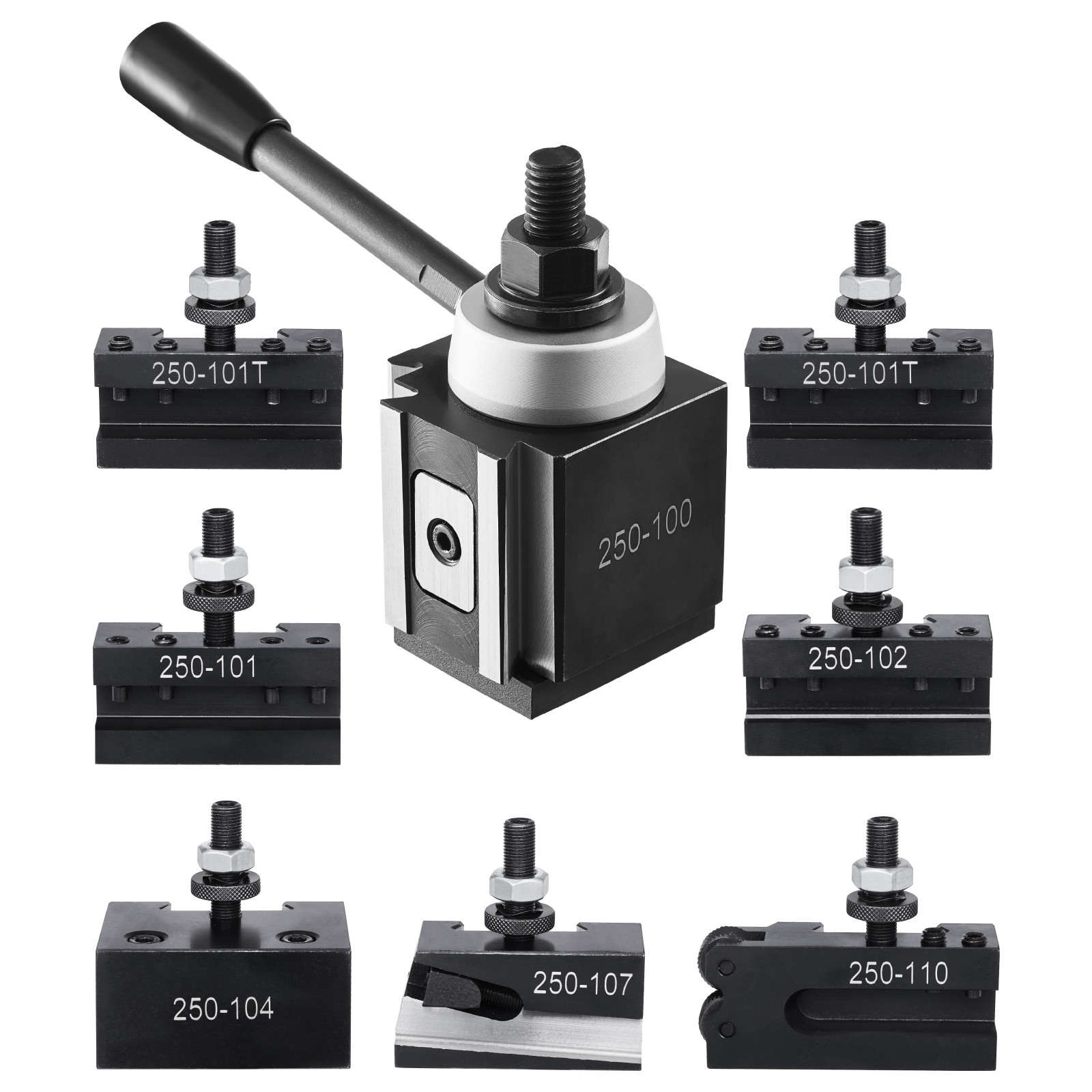 Quick Change Tool Post Set 8 Pcs Lathe Tool Holders for 6"-12" Mini Lathe Swing