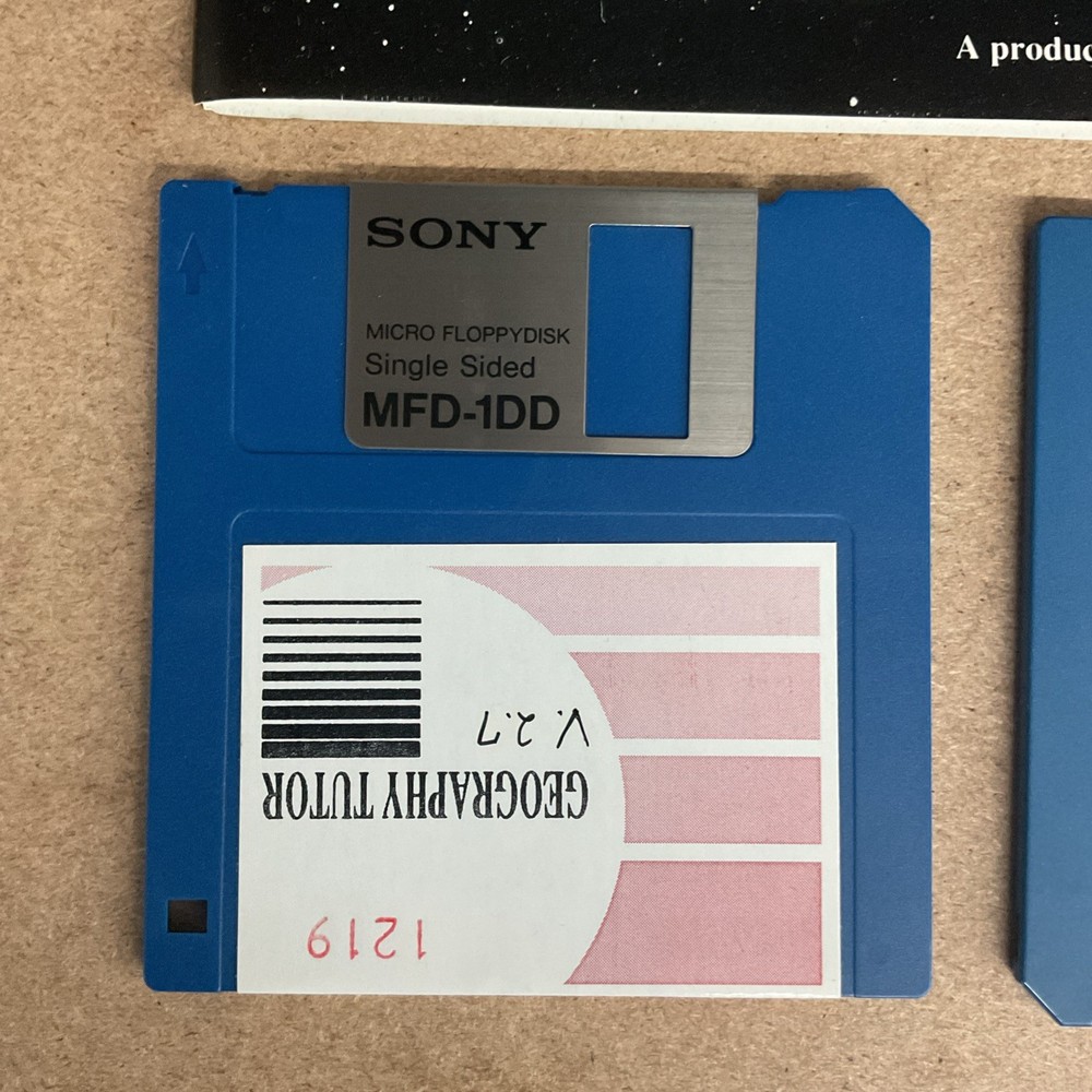 Geography Tutor Sony Micro Floppy Disk MFD-1DD Version 2.7 - No Box