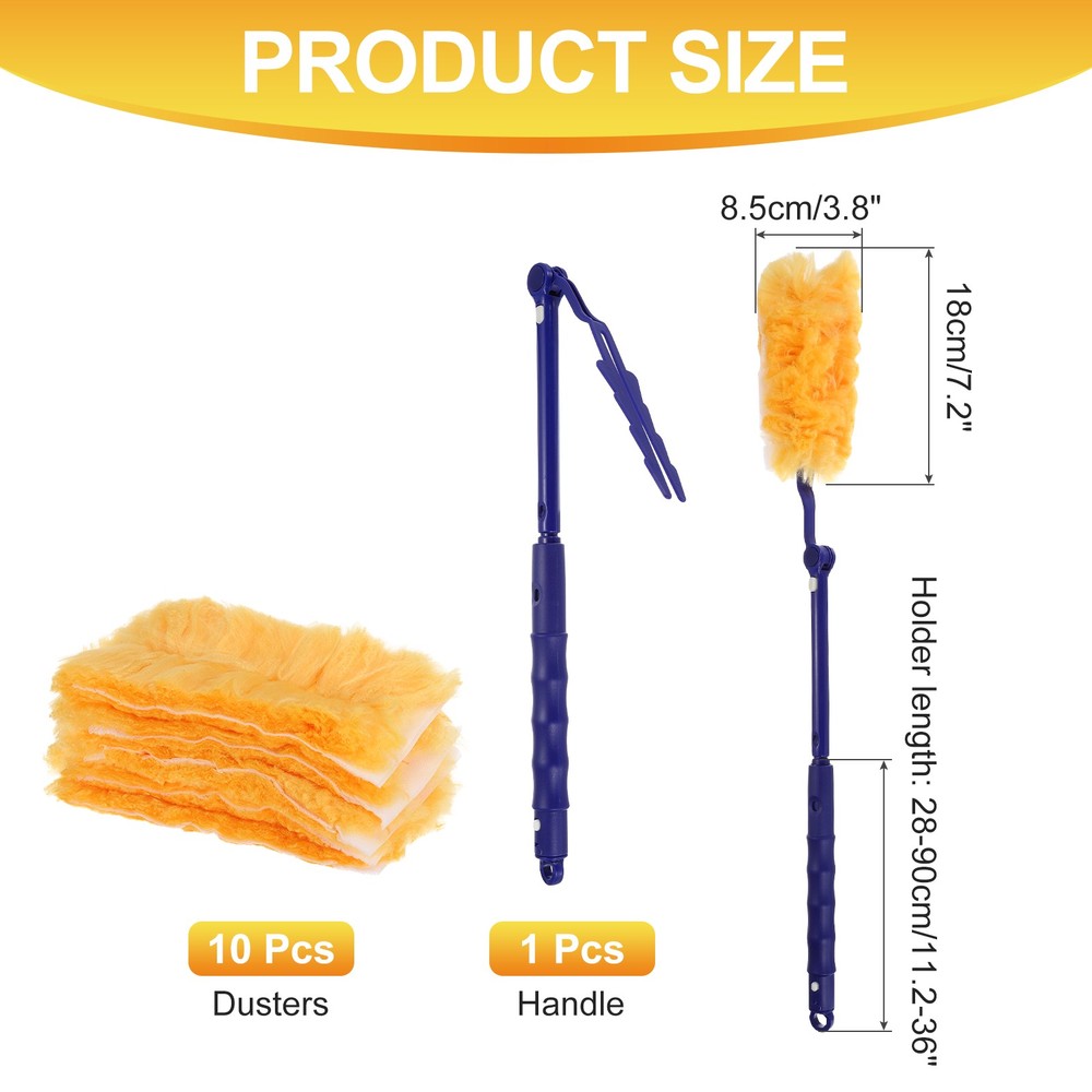 1 Count Blue Flexible Handle Refill, with 10 Yellow Dusters