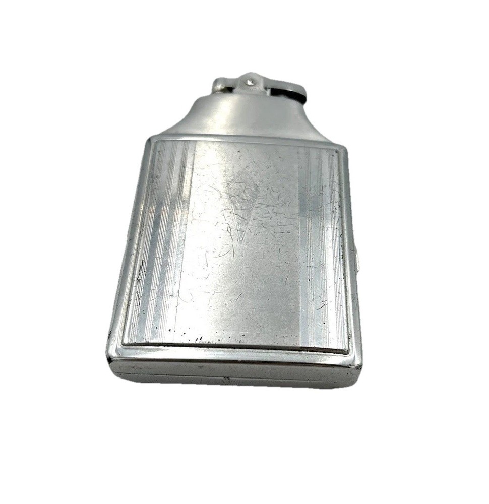 Vintage Ronson Mastercase Metal Silver Tone Cigarette Case Lighter Untested