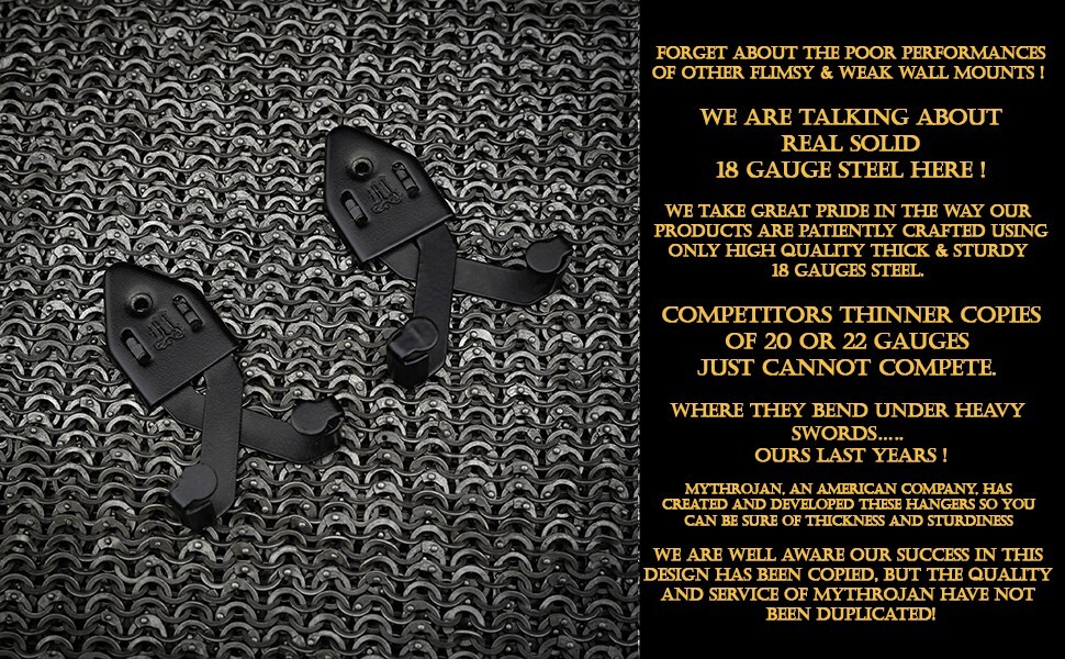 Vertical Wall Sword Hook Single Display Knife Hanger Set of 2