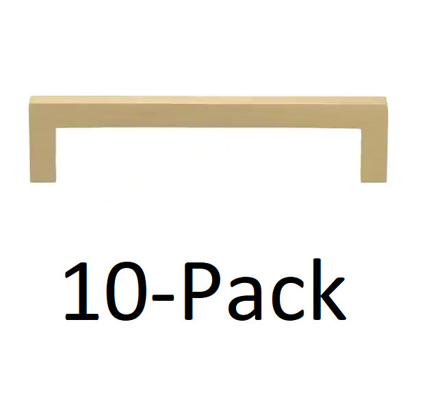 *10-PACK* GlideRite 5 in. Satin Gold Solid Slim Square Cabinet Bar Drawer Pulls