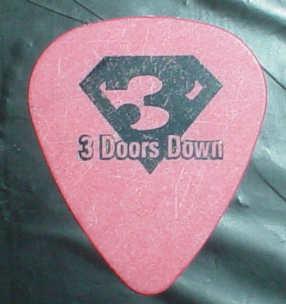 THREE DOORS DOWN Logo Chris Henderson Signature Tour Red GUITAR PICK Kryptonite