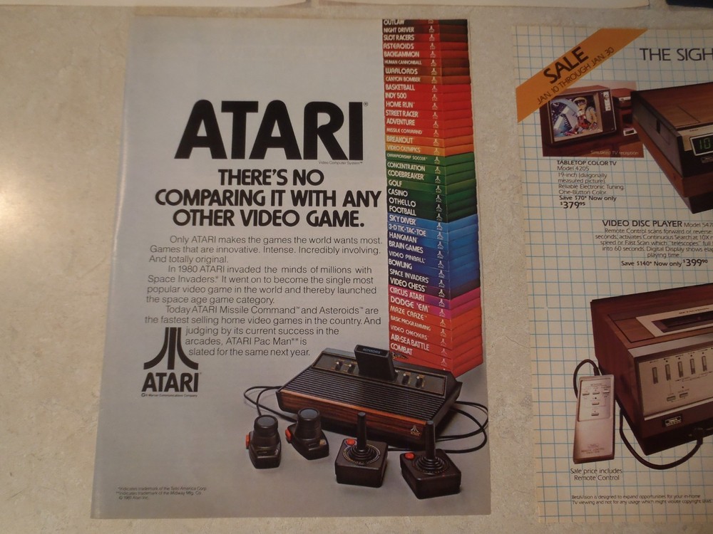 Vintage Atari Print Ads 1980s Magazine Computer Games Sears Electronics