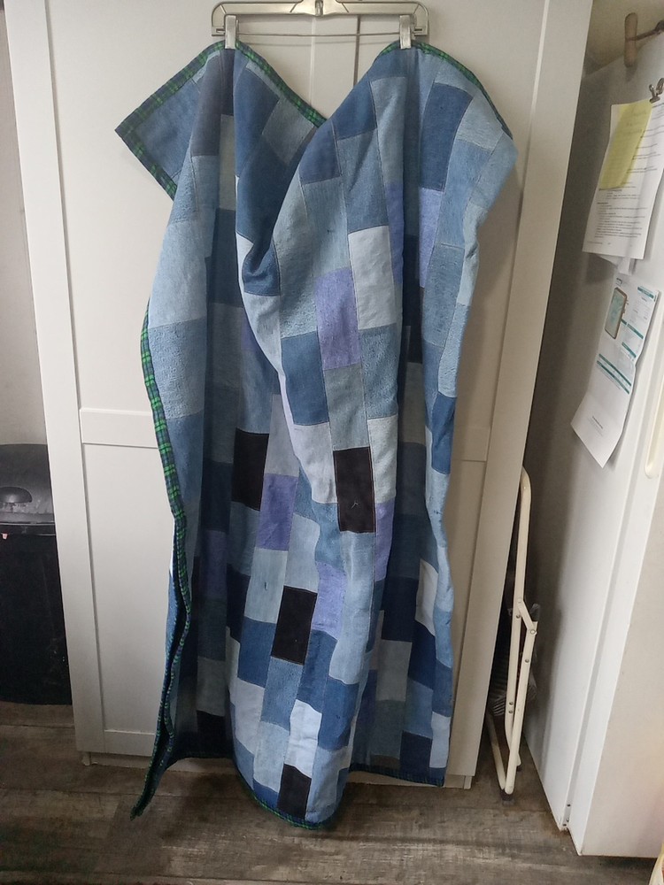 Handmade Denim Patch Quilt 64x82
