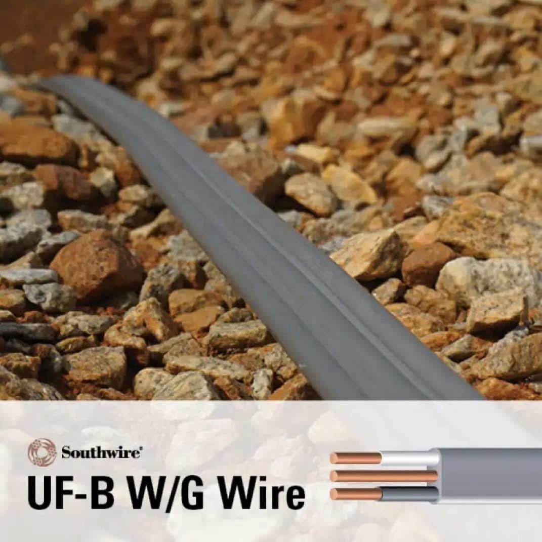 Southwire 250-ft 10/2 Solid UF-B Wire with Ground, By-The-Roll - Model 13056755