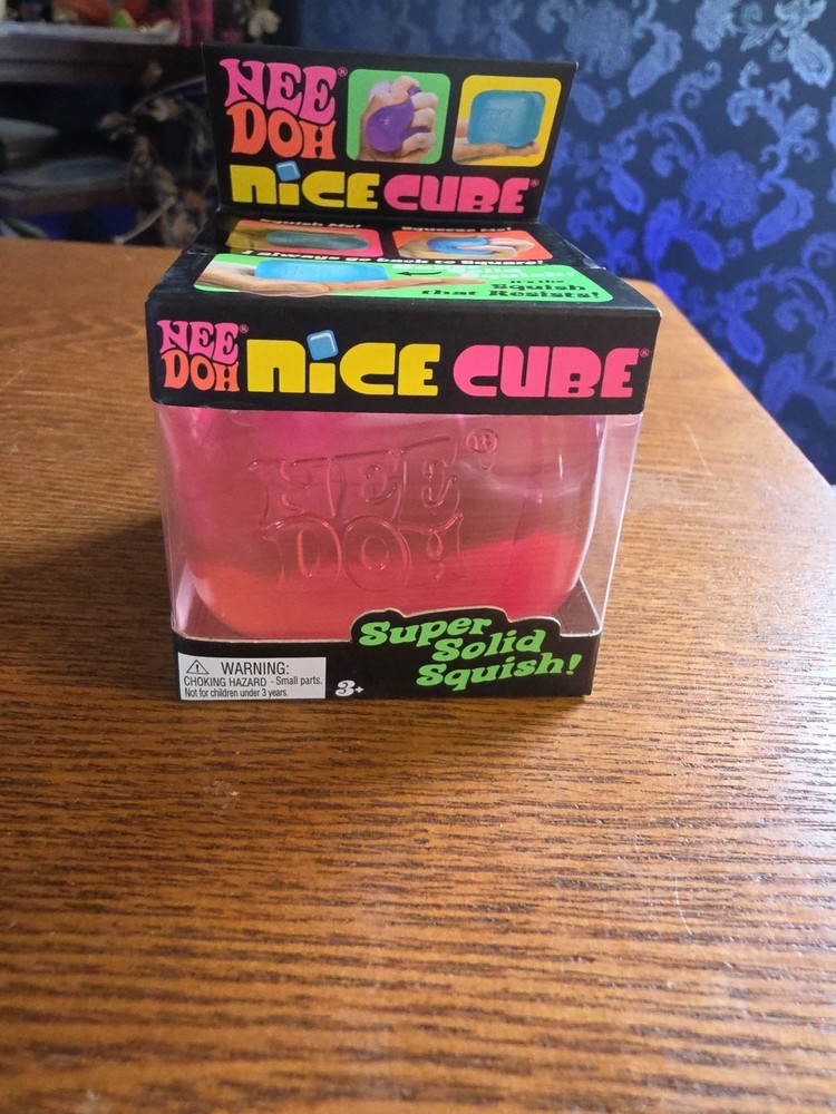 Nee Doh Nice Cube Super Solid Squish! BRAND NEW/Sealed (Pink)