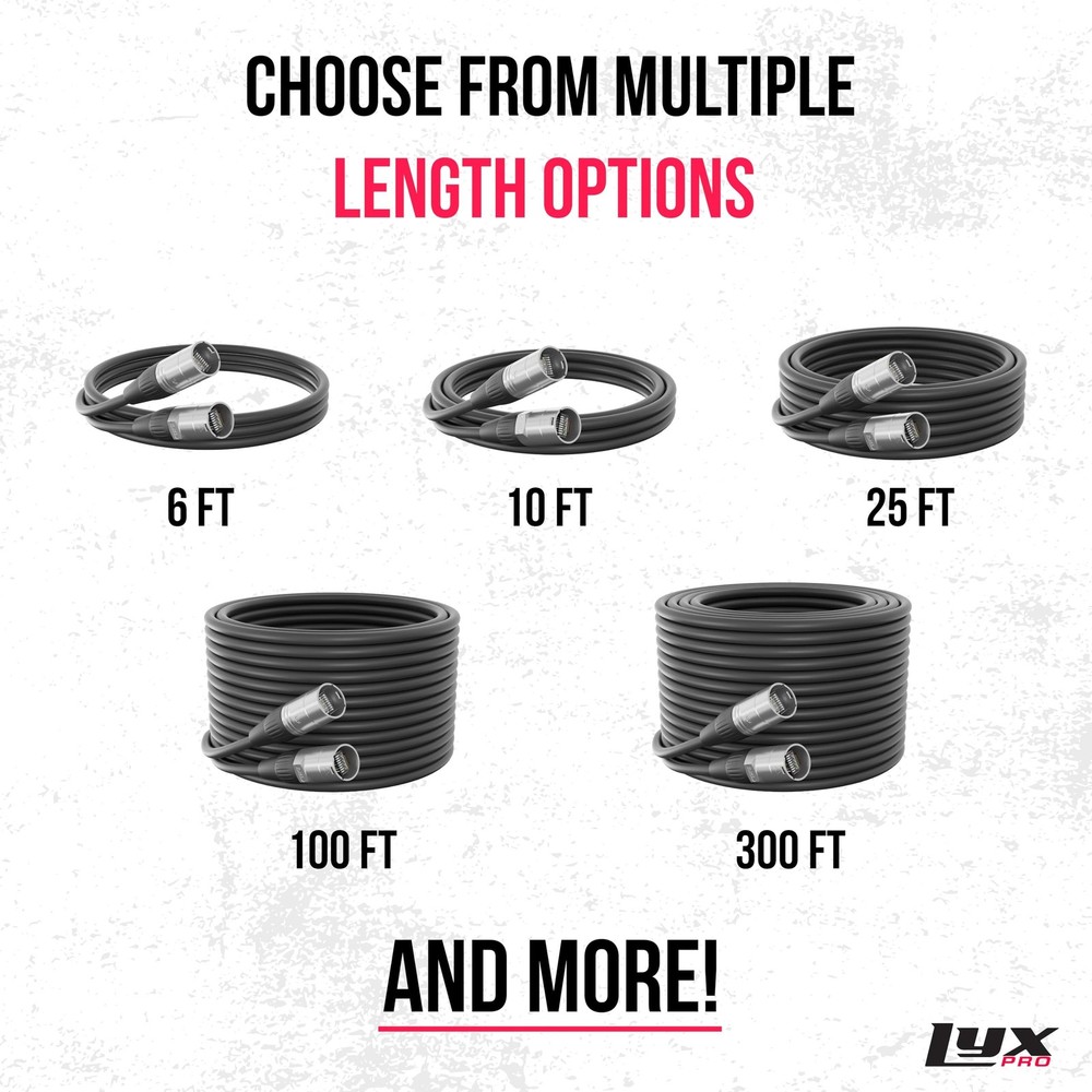 LyxPro 100 Feet Shielded CAT6 Ethercon Cable - Professional Audio & Lighting ...
