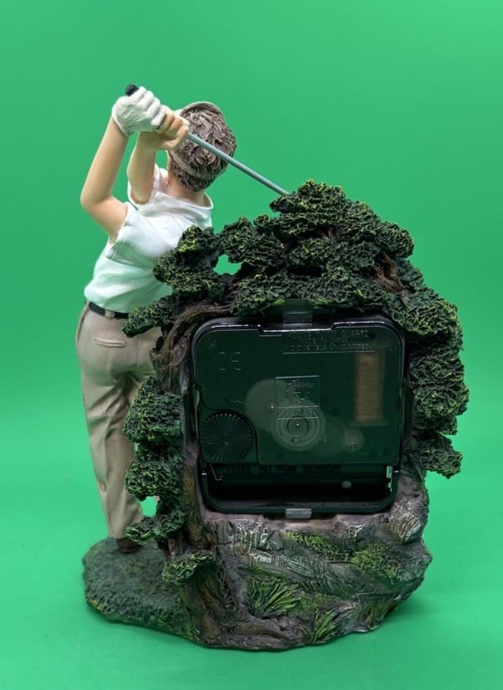 Golfer Clock Figurine