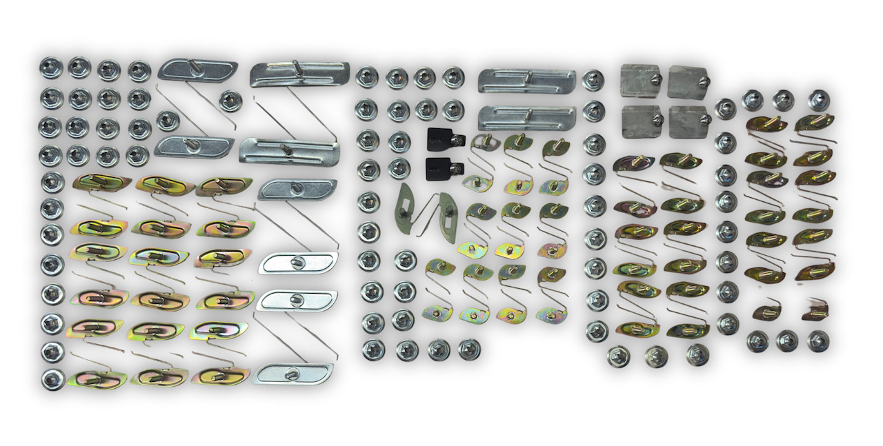 57 Chevy 2-Door Bel Air & 210 Side Stainless Molding Clip Mounting Set 1957