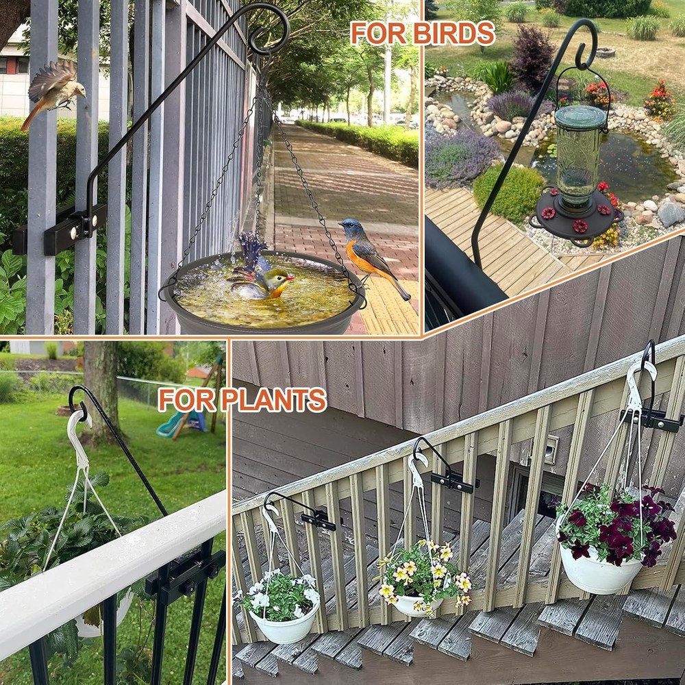 Deck Hook Rail Suitable for Hanging Flower Baskets Wind Chimes Planters Bird Fee