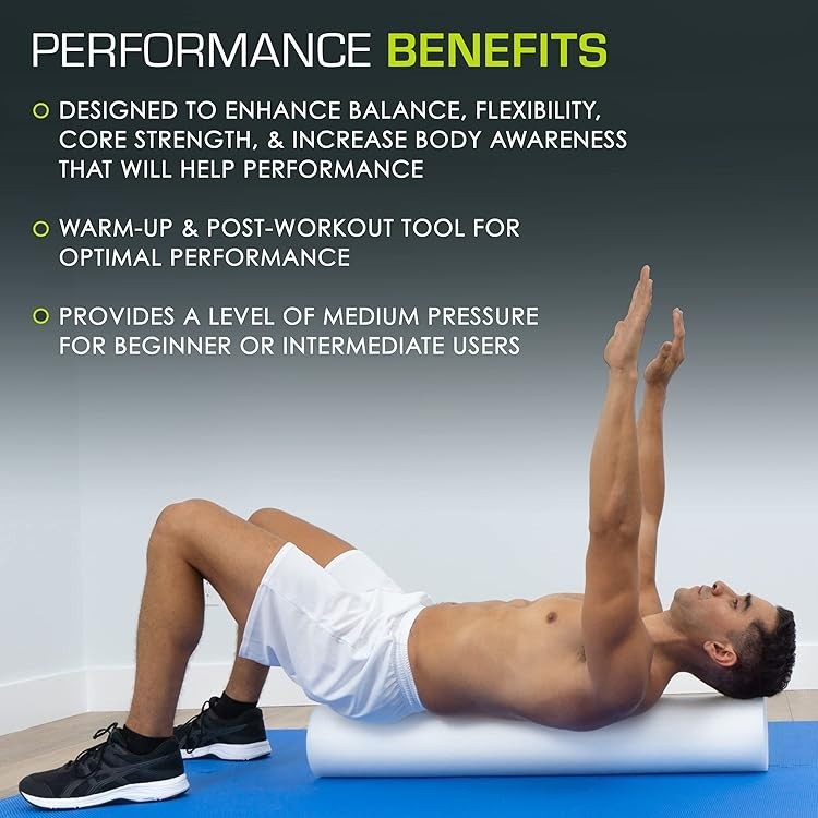 ProsourceFit Flex Foam Roller White 36" or 6" – High Density Muscle Massage Exer