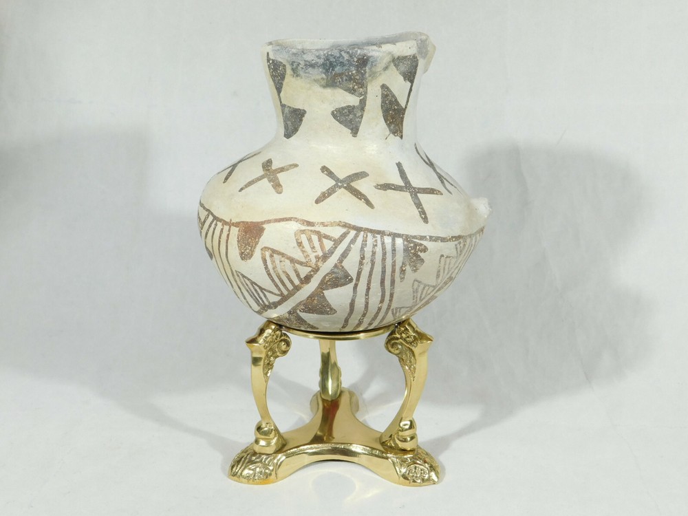 Sphere Display Stand Large Size Scroll Design Polished Brass Color