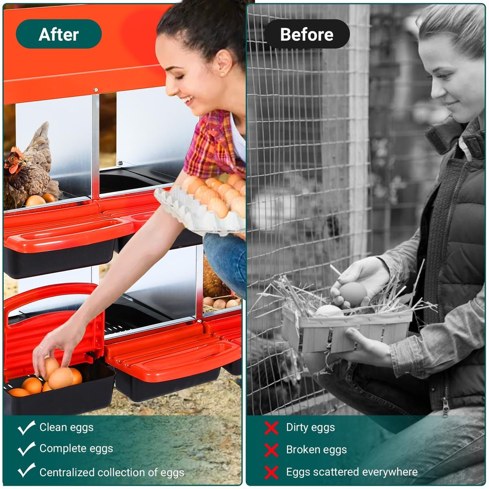 Chicken Nesting Box, 6/8/10 Compartments Nesting Box Nesting Boxes for Chicken