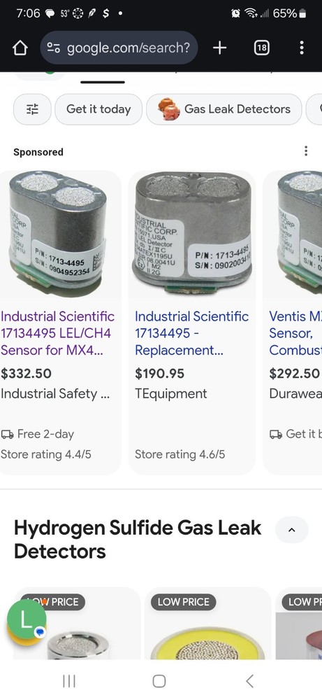 industrial Scientific LEL sensor